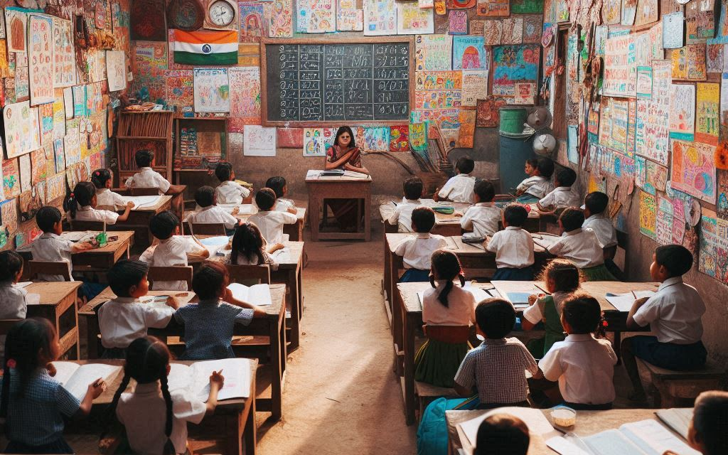 The Vibrant Heart of Learning: elementary school classroom in a slum mcq